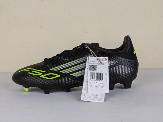 adidas F50 League FG/AG Electric Stealth - Core Black/Iron Metal/Lucid Lemon (Brand New)