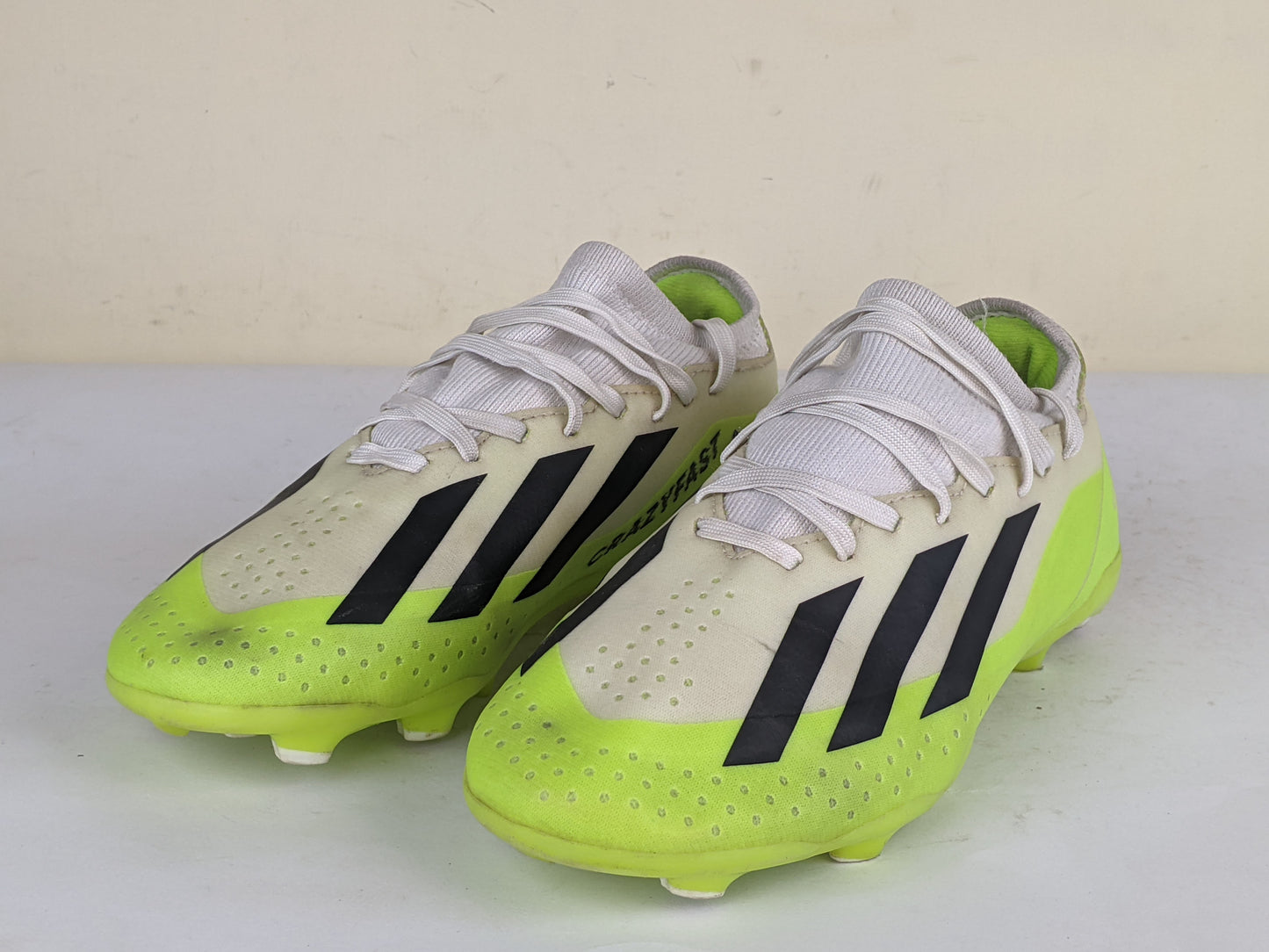 adidas X Crazyfast .3 FG Crazyrush - Footwear White/Core Black/Lucid Lemon Kids