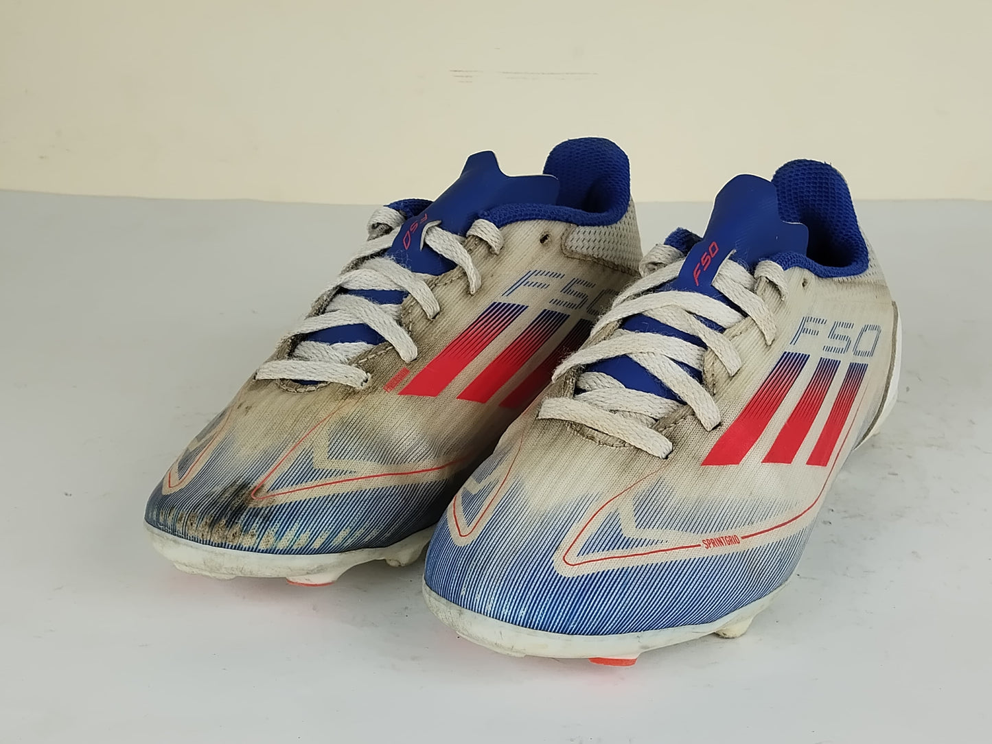 adidas F50 League FG/AG Advancement - Footwear White/Solar Red/Lucid Blue Kids