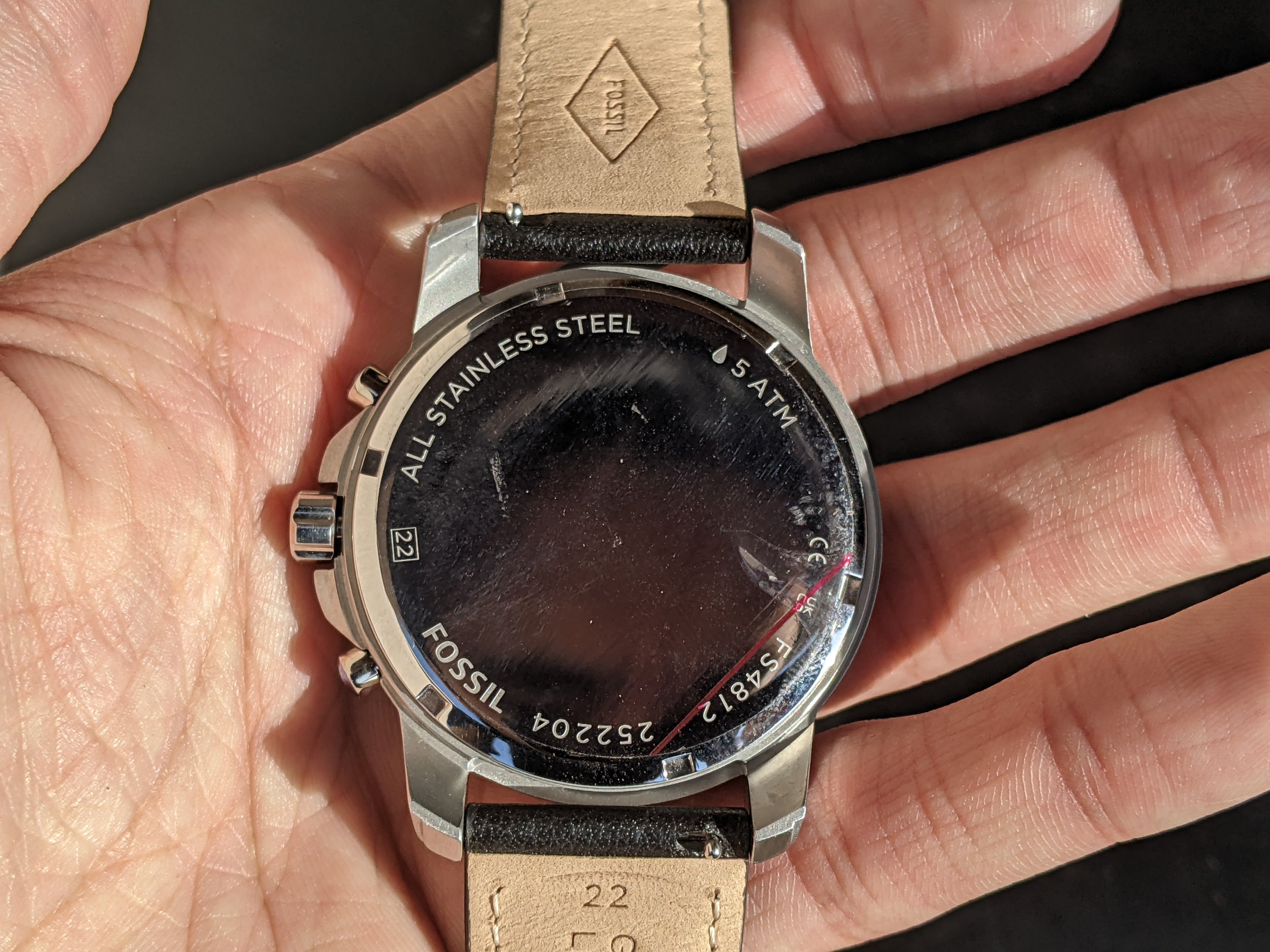Fossil Grant Chronograph Black Leather Men's Watch FS4812