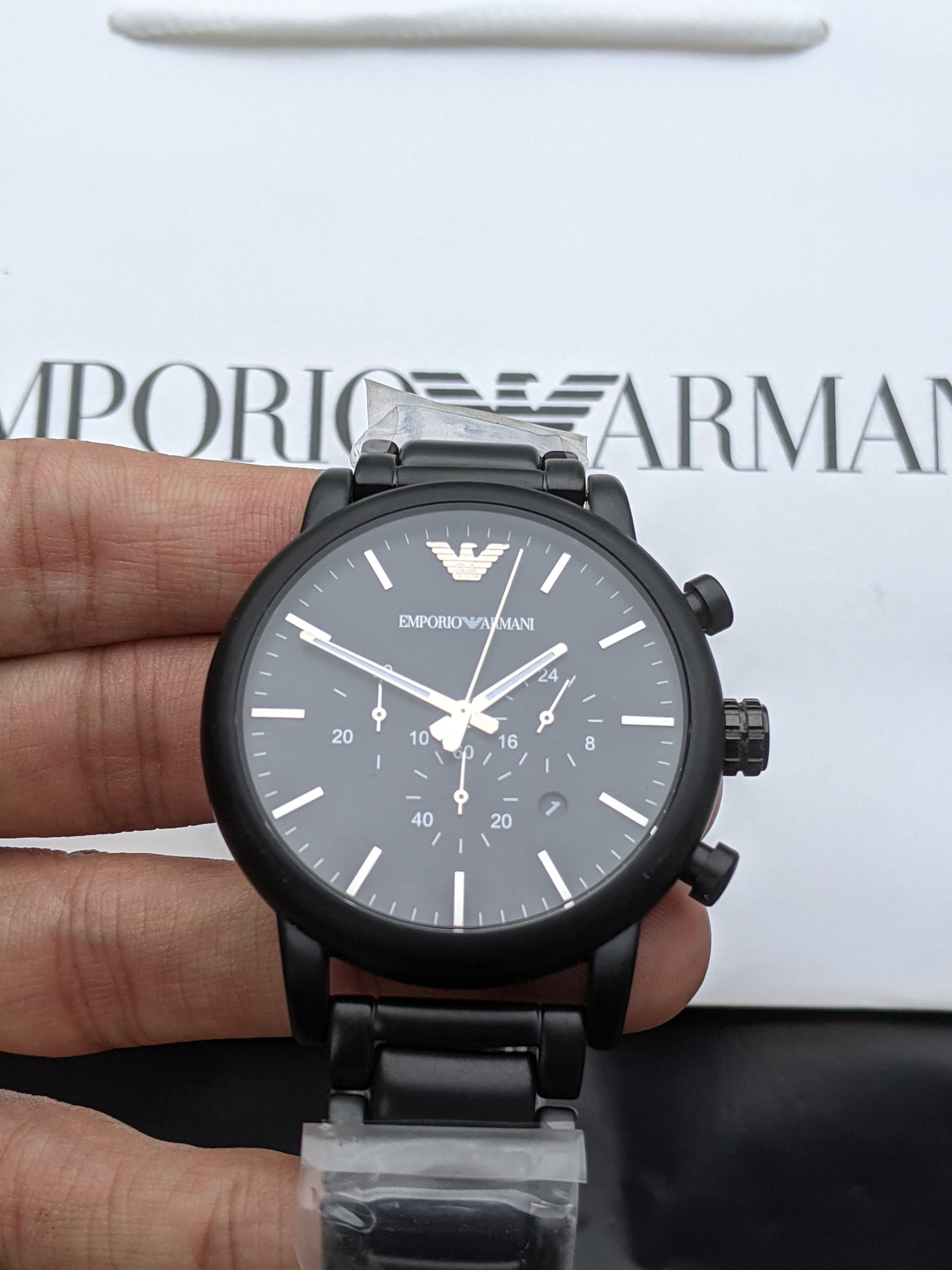 Emporio Armani Luigi Black Chronograph Men's Watch - AR1895