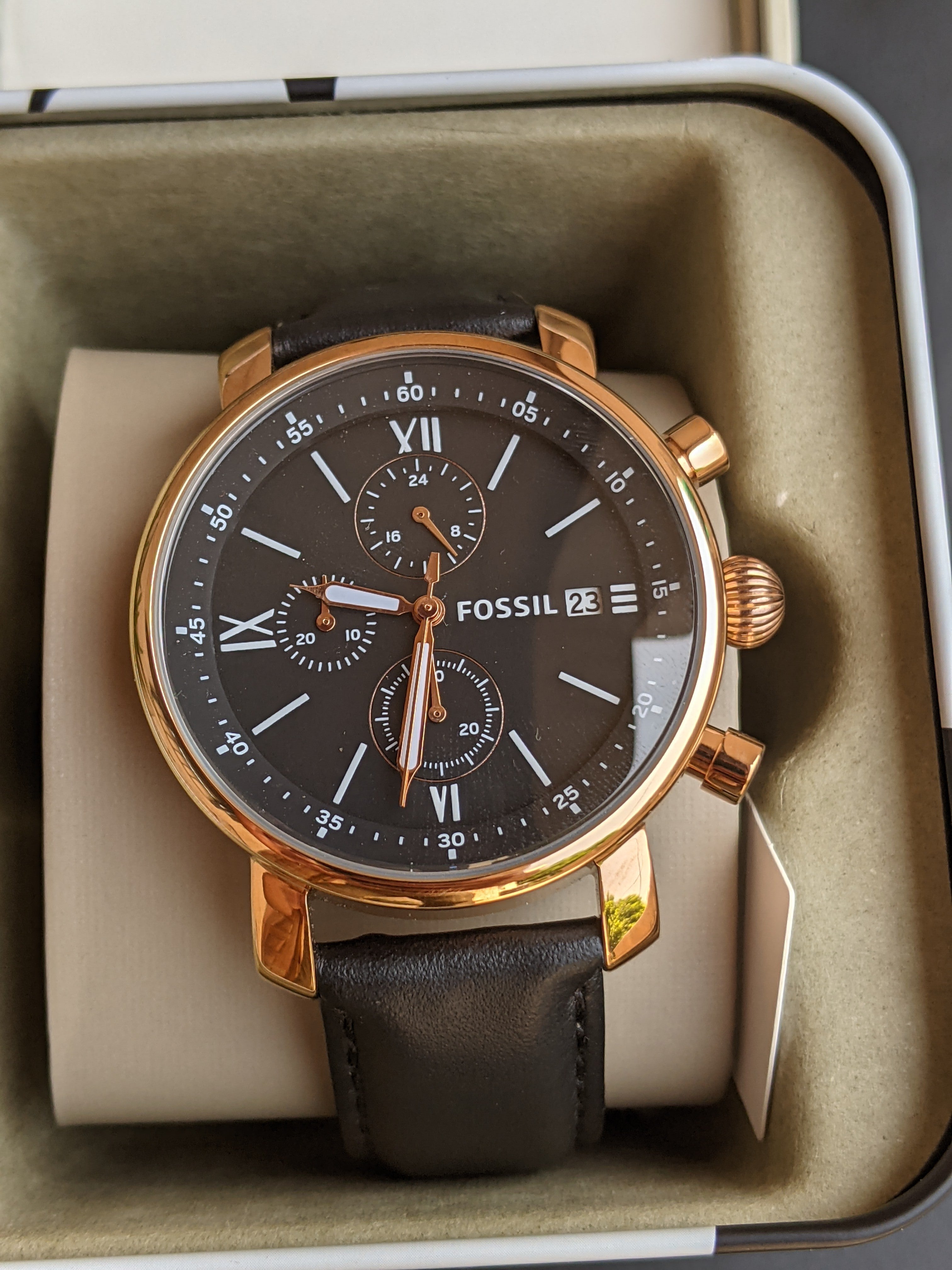 Fossil Chronograph Quartz Black Dial Men's Watch - BQ1008