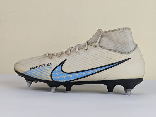 Nike Air Zoom Mercurial Superfly 9 Academy SG-PRO Anti-Clog Blast - White/Baltic Blue/Pink Blast