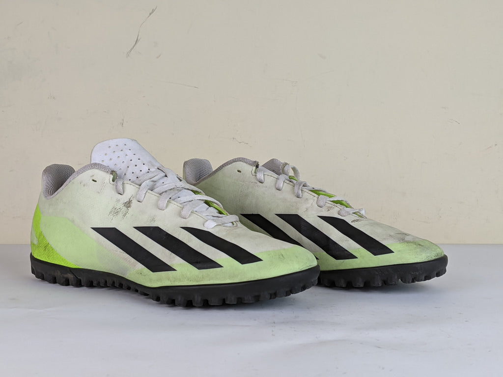 adidas X Crazyfast .4 TF Crazyrush - Footwear White/Core Black/Lucid Lemon