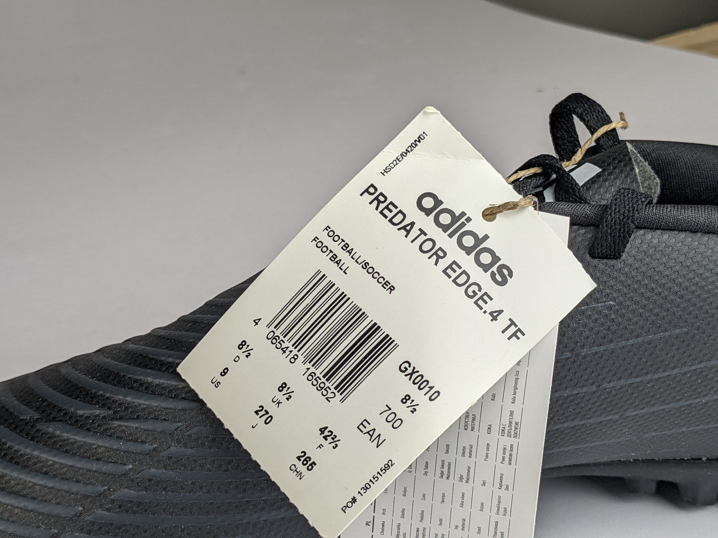 adidas Predator Edge.4 TF 'Core Black' New