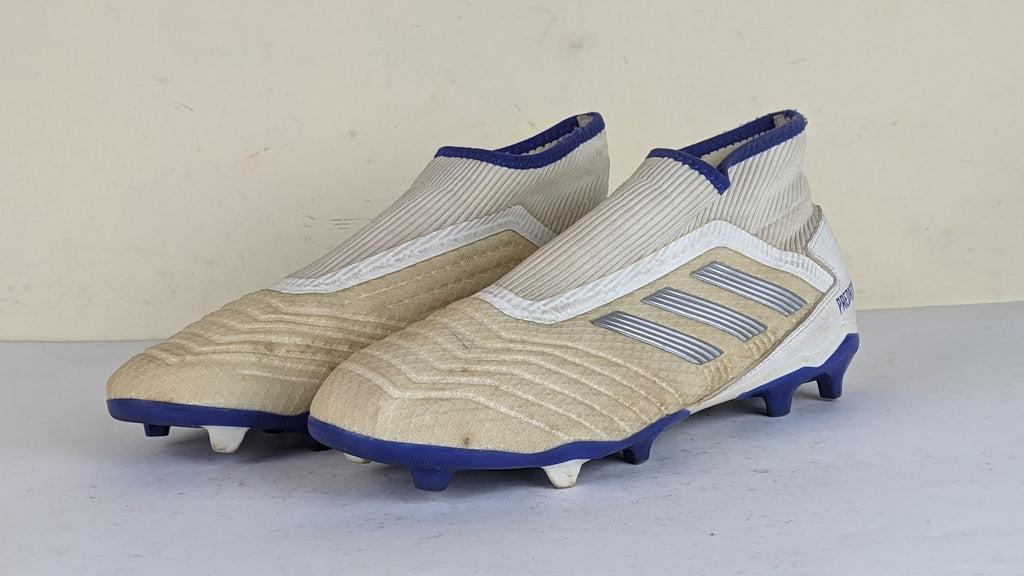 adidas Predator 19.3 FG/AG Laceless Virtuso - Footwear White/Silver Metallic/Bold Blue