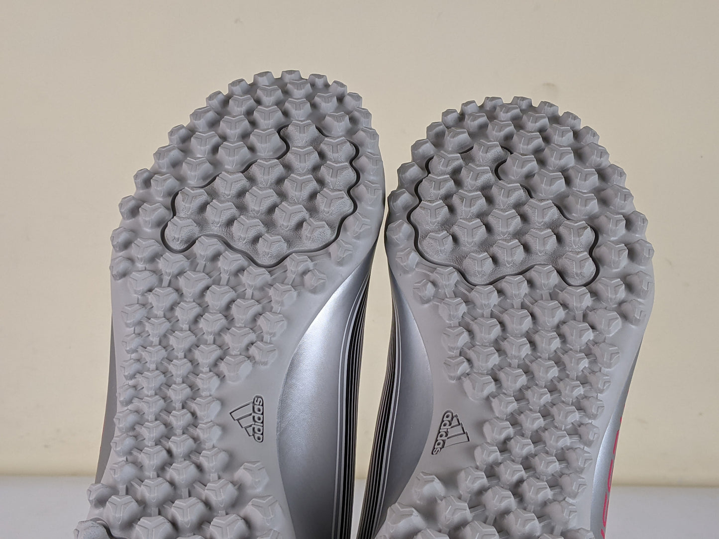 adidas F50 Messi Club TF Prestig10 - Footwear White/Lucid Red/Silver Metallic (Brand New)