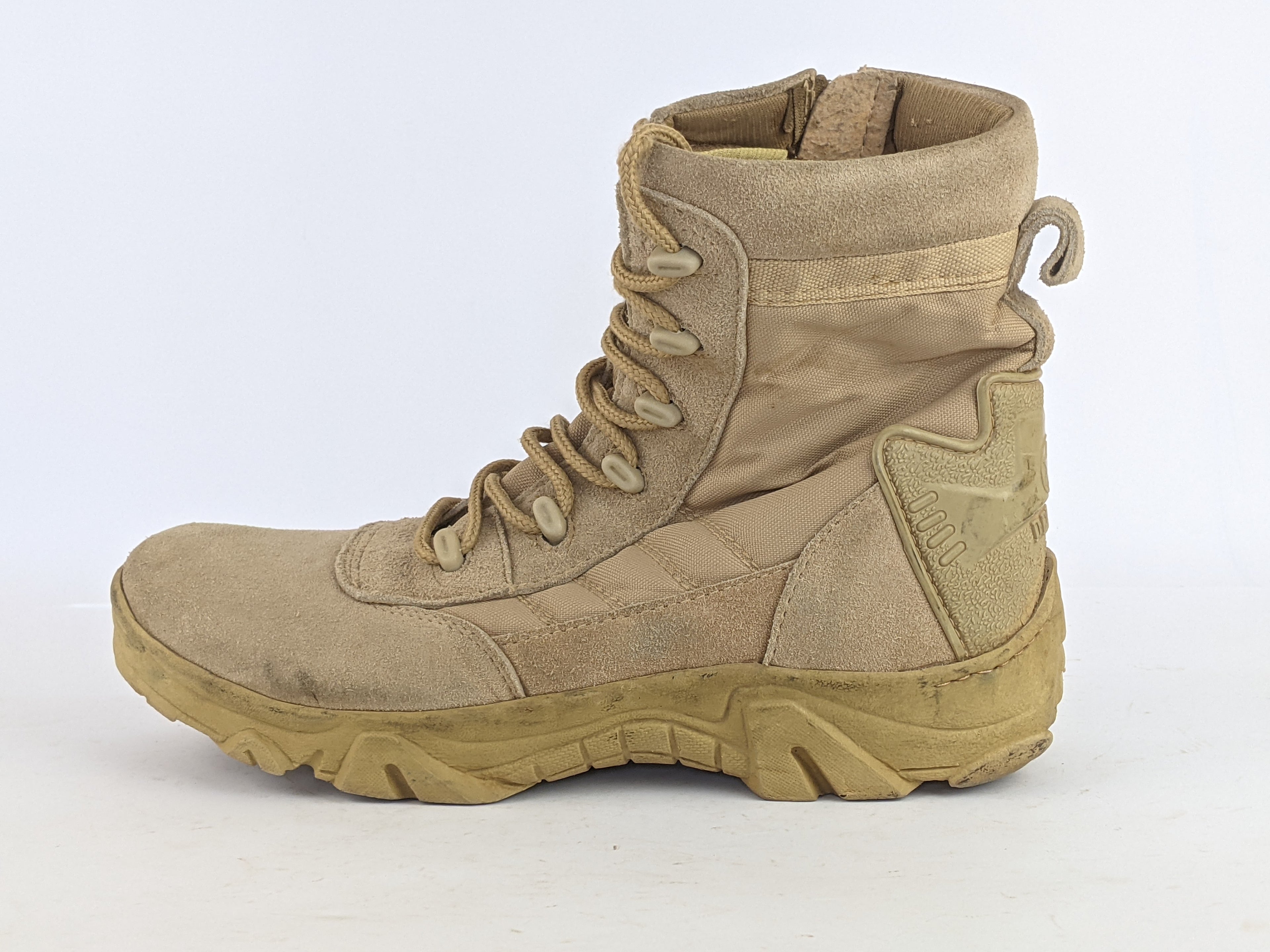 Delta Cordura Lace Up Suede Zip Combat Boots
