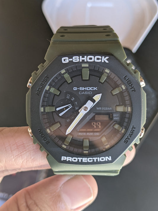 G-Shock GA-2100 'Black/Battalion Green' (Brand New)