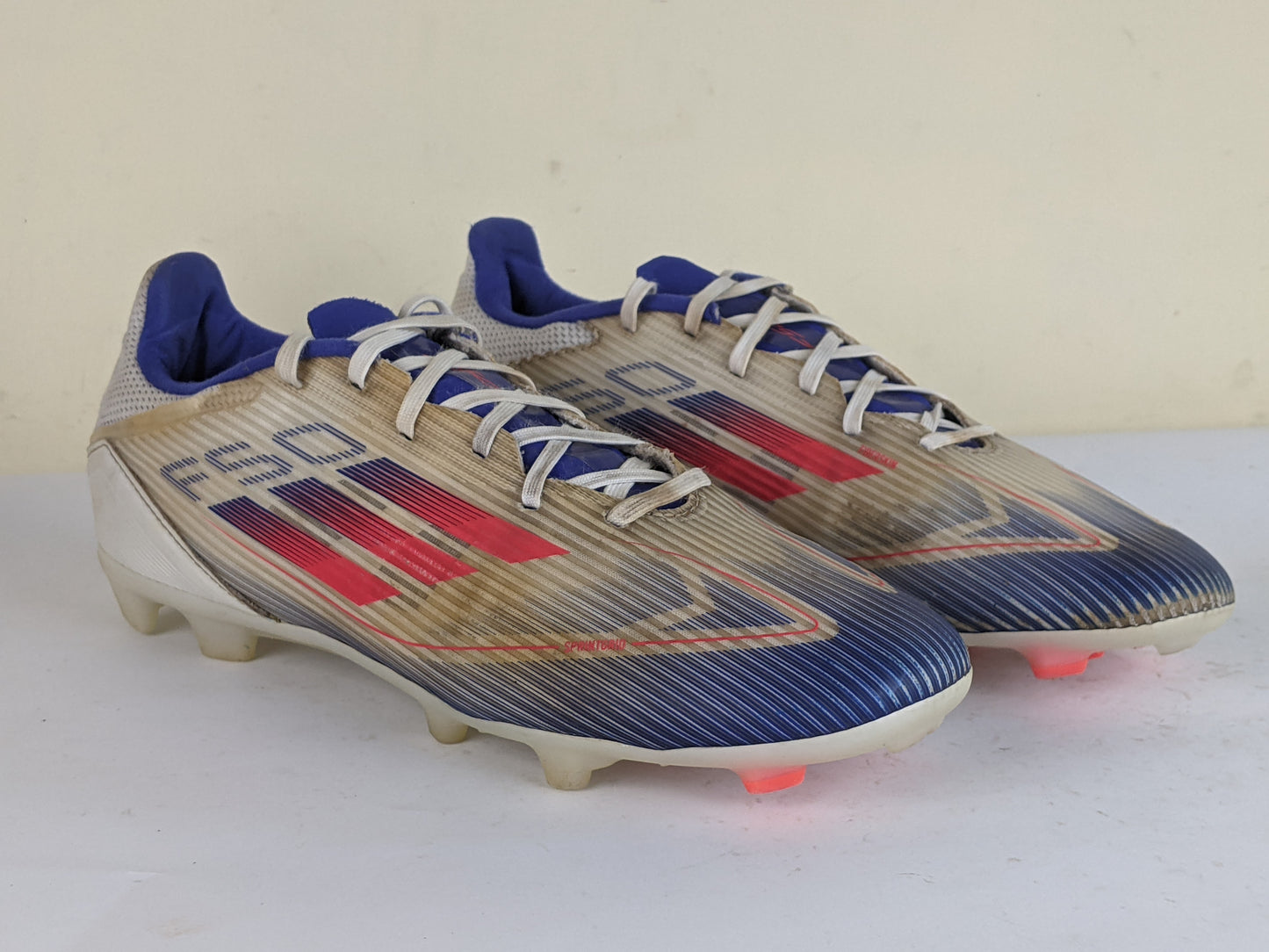 adidas F50 League FG/AG Advancement - Footwear White/Solar Red/Lucid Blue