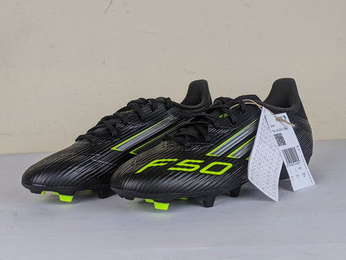 adidas F50 League FG/AG Electric Stealth - Core Black/Iron Metal/Lucid Lemon (Brand New)