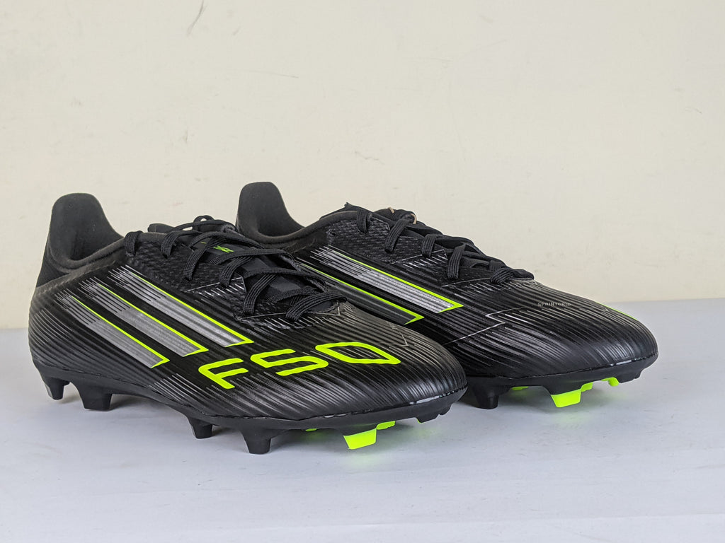 adidas F50 League FG/AG Electric Stealth - Core Black/Iron Metal/Lucid Lemon (Brand New)