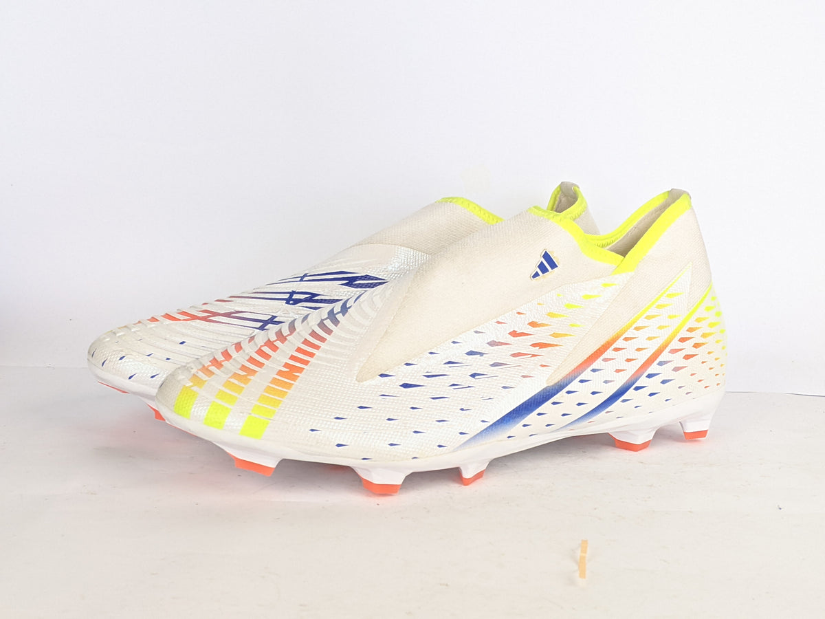 adidas Predator Edge .3 Laceless FG Al Rihla - Footwear White/Solar Yellow/Power Blue