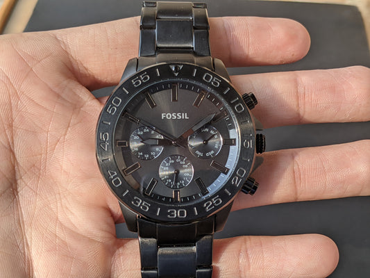 Fossil Bannon Multifunction Black Stainless Steel Men's Watch BQ2587