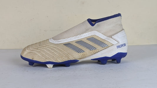 adidas Predator 19.3 FG/AG Laceless Virtuso - Footwear White/Silver Metallic/Bold Blue