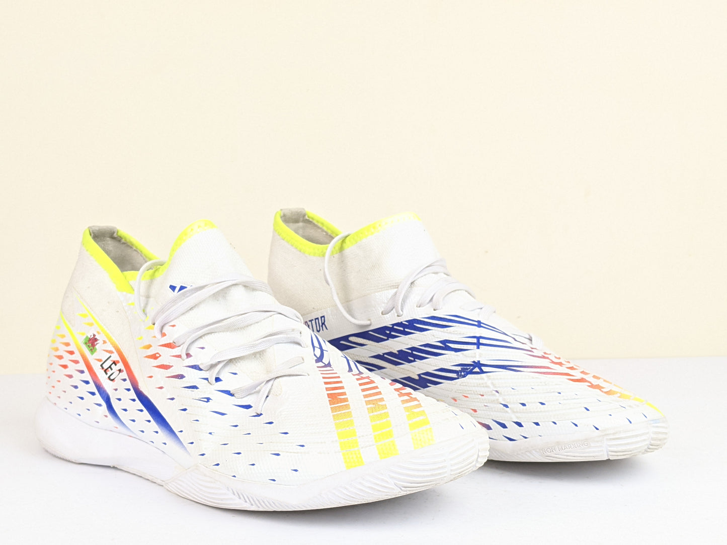 adidas Predator Edge .3 IN Al Rihla - Footwear White/Solar Yellow/Power Blue