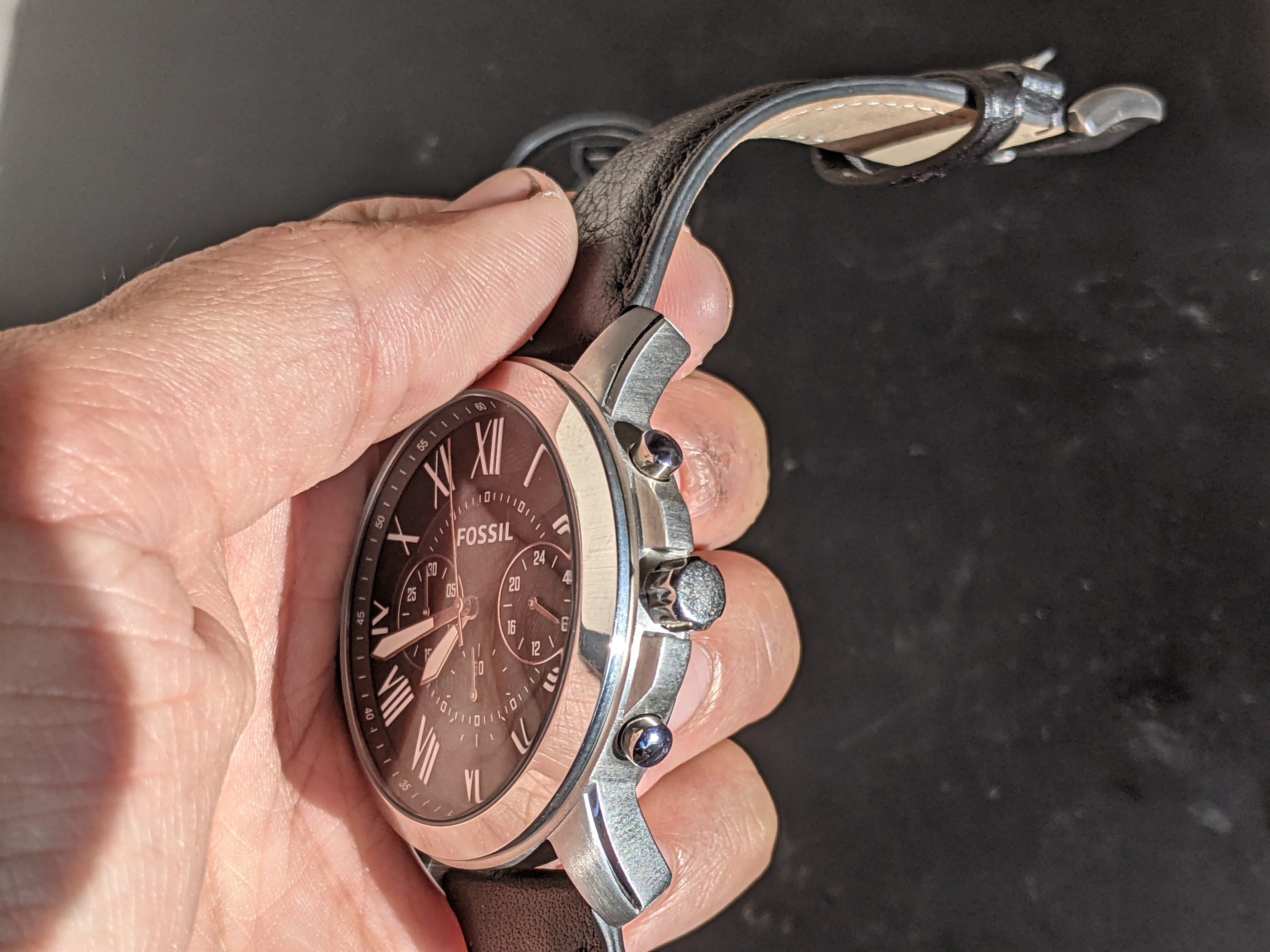 Fossil Grant Chronograph Black Leather Men's Watch FS4812