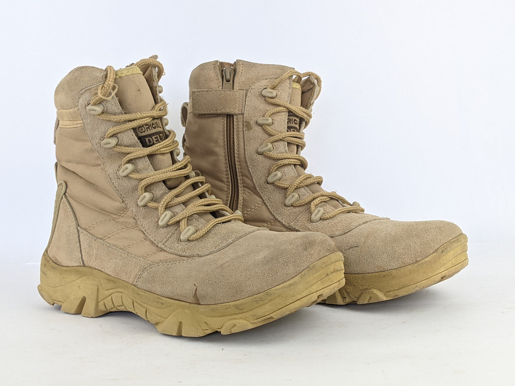 Delta Cordura Lace Up Suede Zip Combat Boots