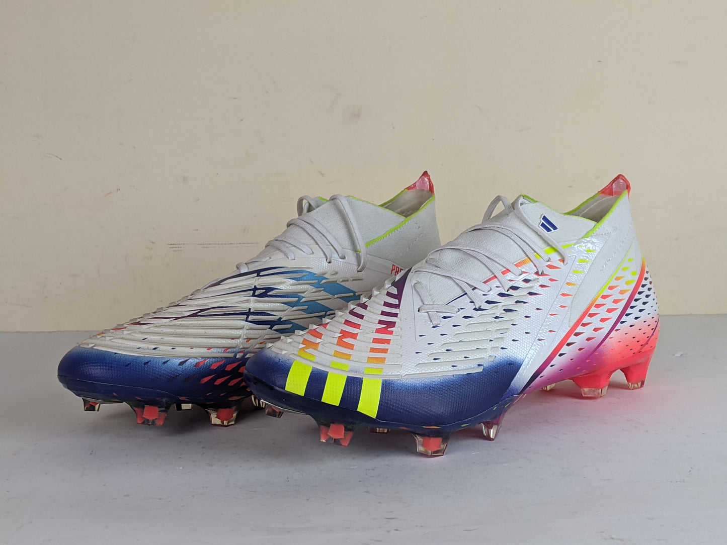 adidas Predator Edge .1 FG Al Rihla - Footwear White/Solar Yellow/Power Blue (Brand New)