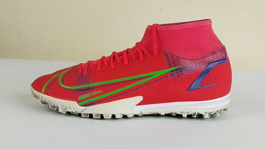 Nike Mercurial Superfly 8 Academy TF Spectrum - Bright Crimson/Metallic Silver