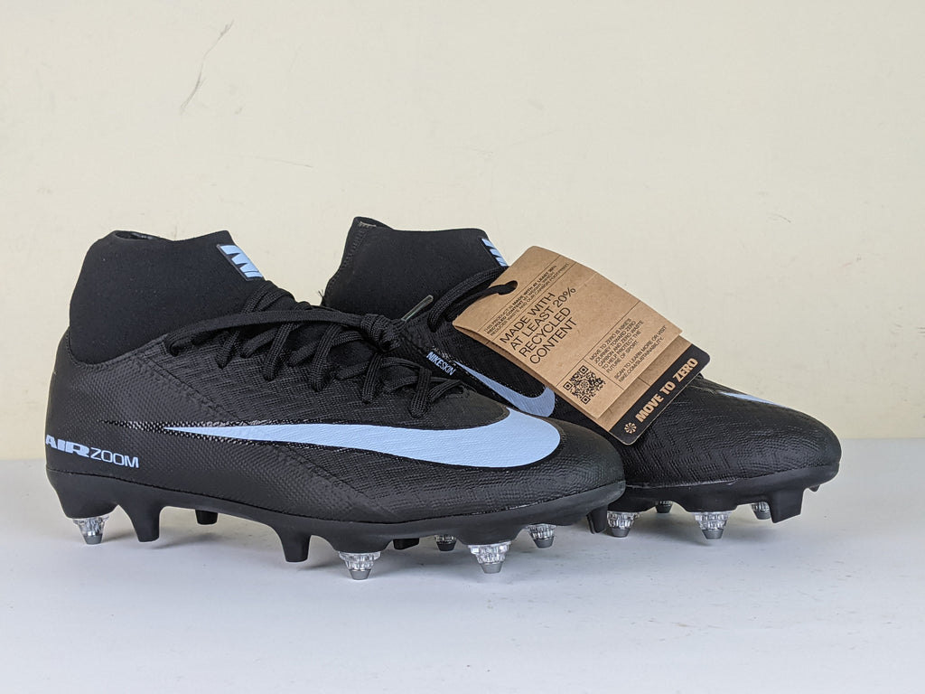 Nike Air Zoom Mercurial Superfly 10 Academy SG-PRO Anti-Clog Shadow - Black/Ice Blue (Brand New)