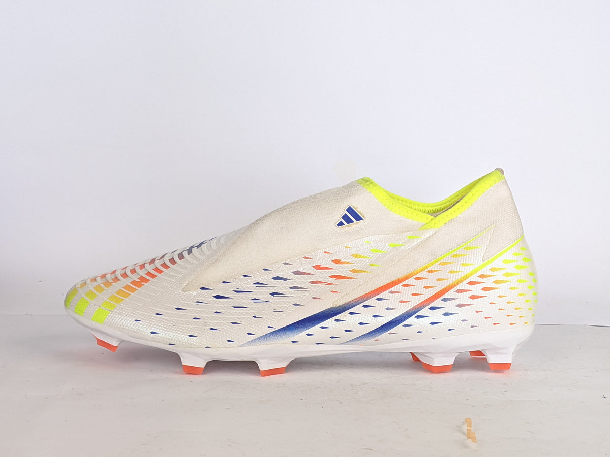 adidas Predator Edge .3 Laceless FG Al Rihla - Footwear White/Solar Yellow/Power Blue