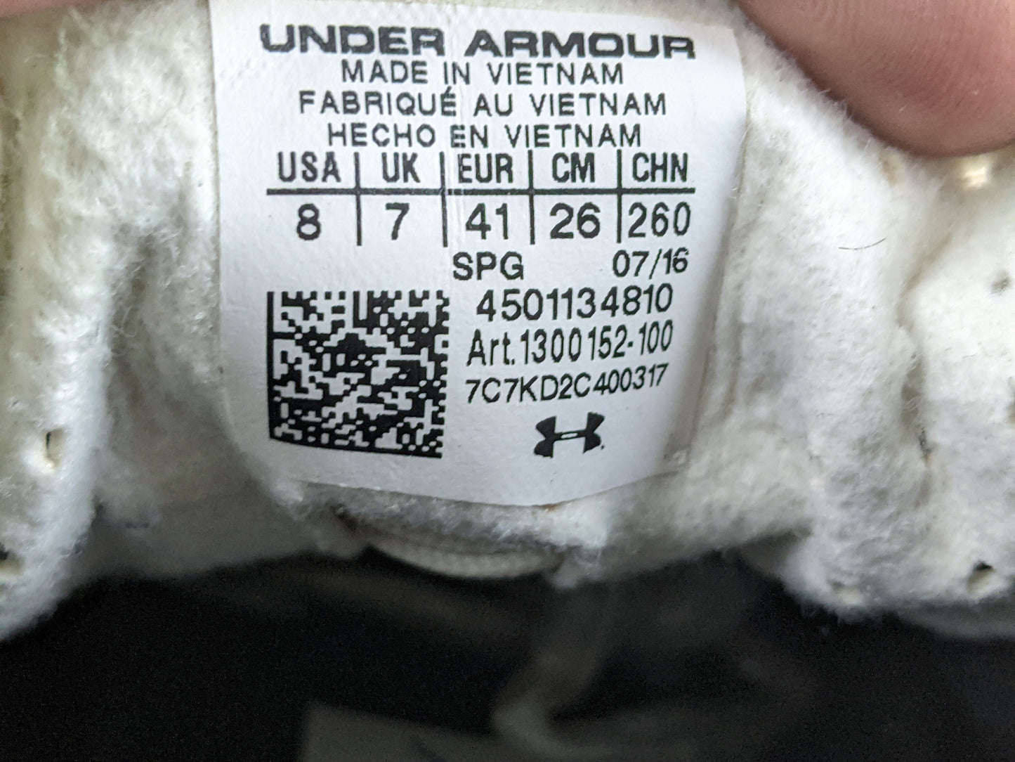 Under Armour ClutchFit Force 3.0 FG 'White/Black