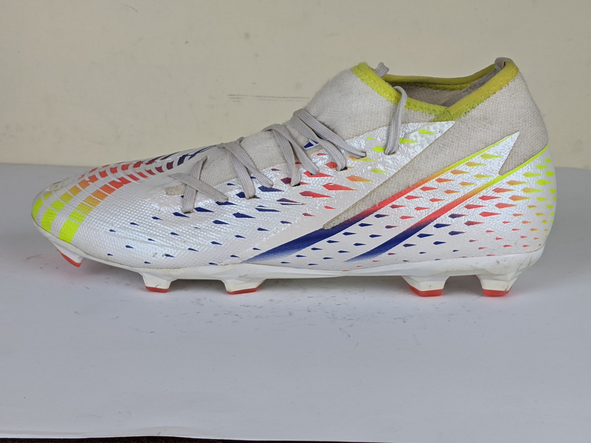 adidas Predator Edge .3 FG Al Rihla - Footwear White/Solar Yellow/Power Blue