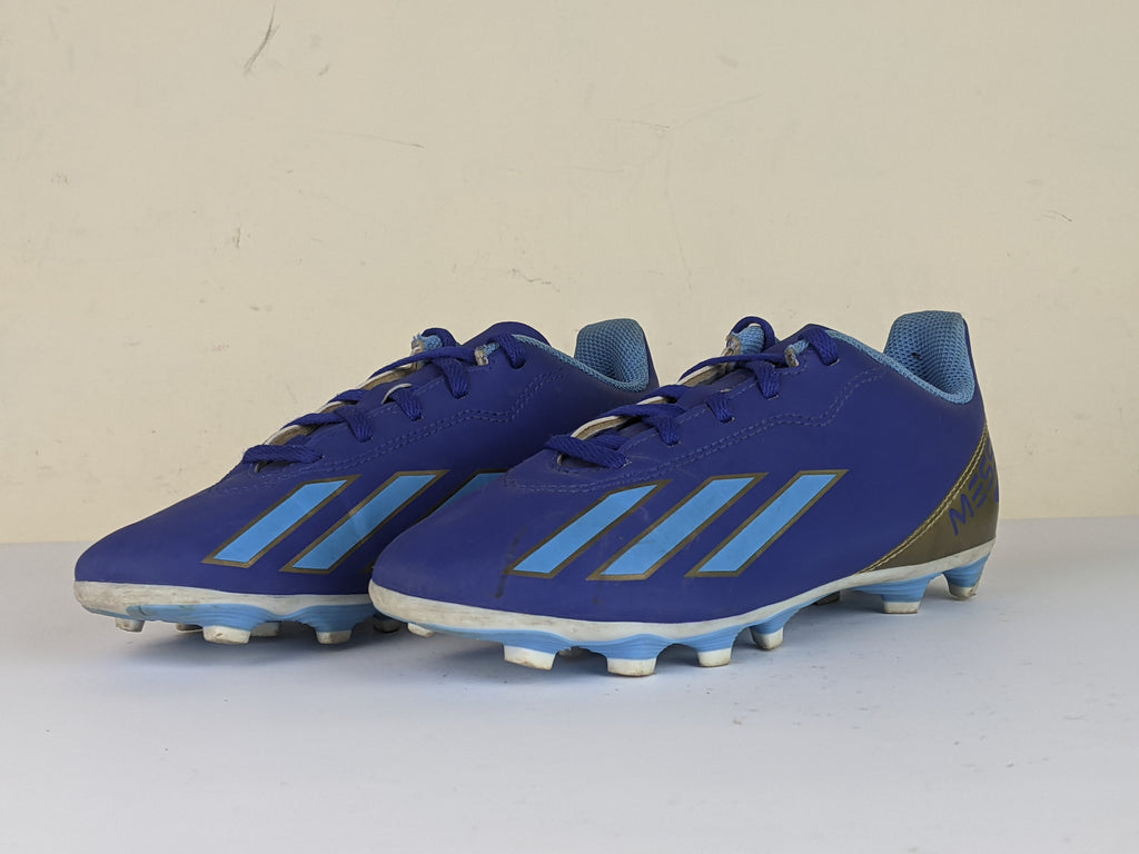 adidas X Crazyfast Messi Club FxG Spark Gen10s - Lucid Blue/Blue Burst/Footwear White Kids