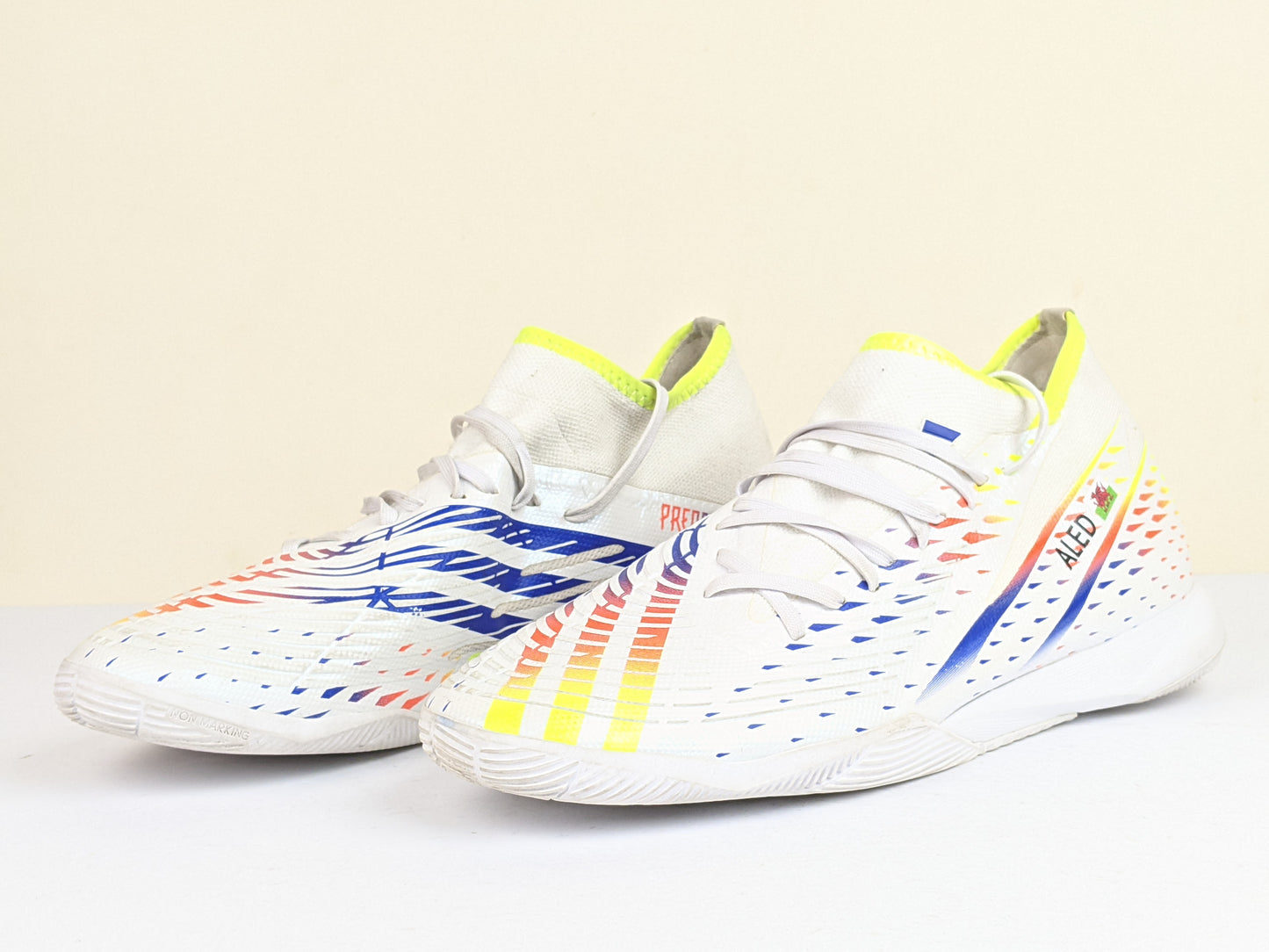 adidas Predator Edge .3 IN Al Rihla - Footwear White/Solar Yellow/Power Blue