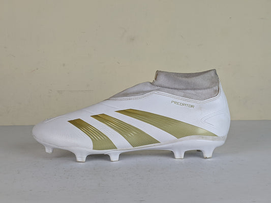 adidas Predator League Laceless FG Day Spark - Footwear White/Gold Metallic/Footwear White