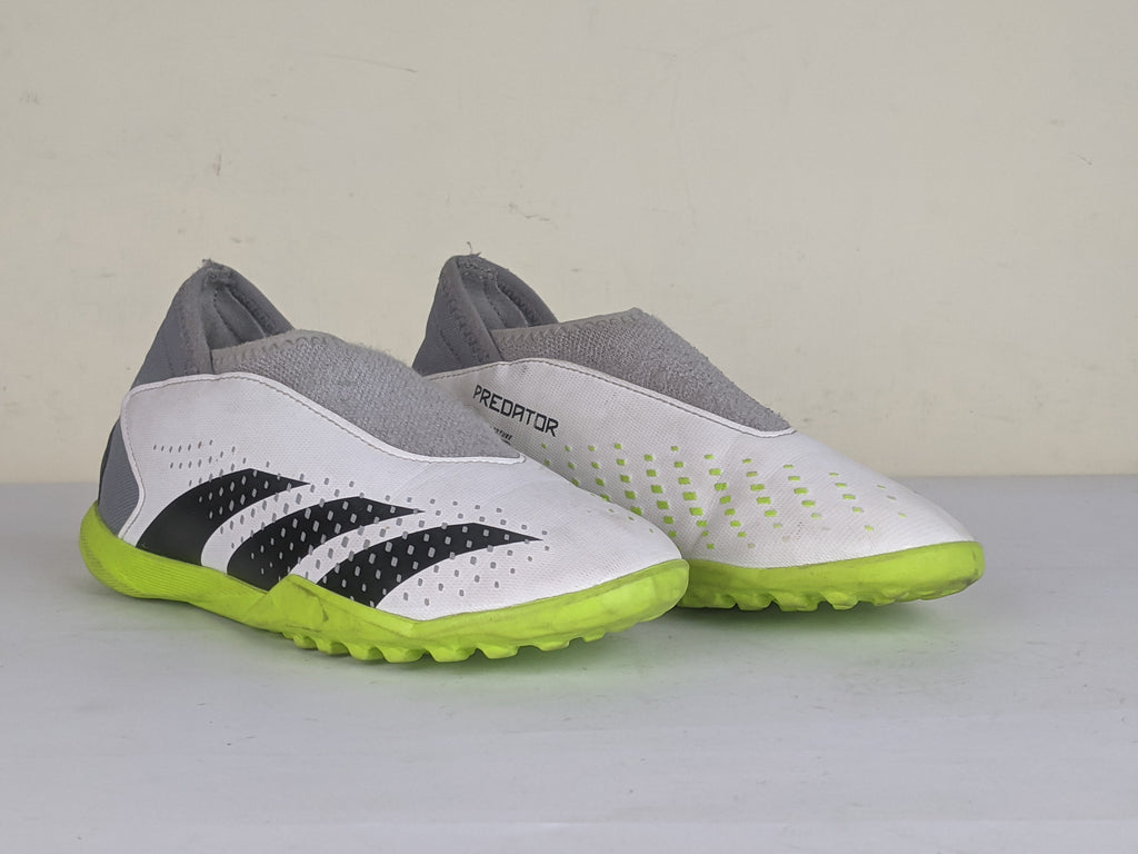 adidas Predator Accuracy .3 Laceless TF Crazyrush - Footwear White/Core Black/Lucid Lemon Kids