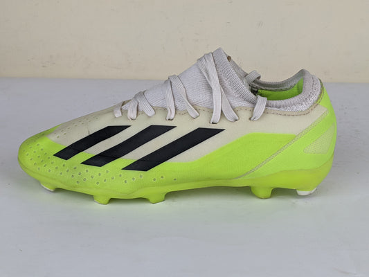 adidas X Crazyfast .3 FG Crazyrush - Footwear White/Core Black/Lucid Lemon Kids