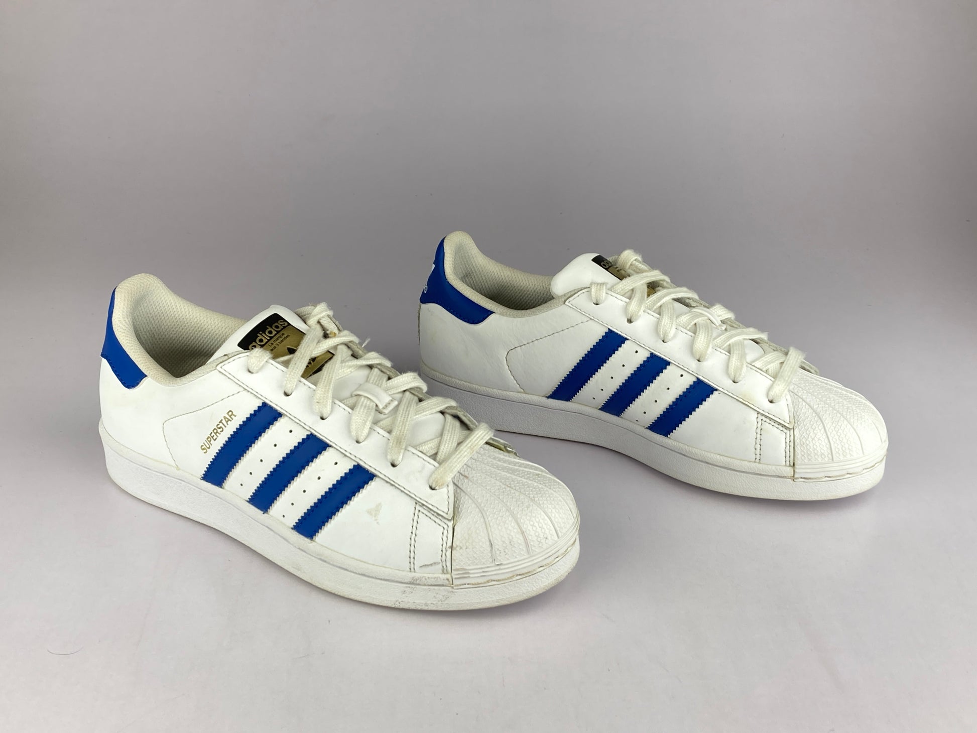 adidas Superstar Foundation J 'White,Solar Blue' S74944 – Athletic