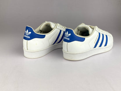 adidas Superstar Foundation J 'White,Solar Blue' S74944-Sneakers-Athletic Corner
