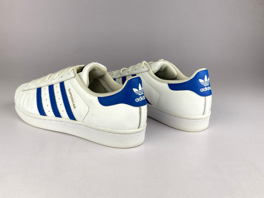 adidas Superstar Foundation J 'White,Solar Blue' S74944-Sneakers-Athletic Corner