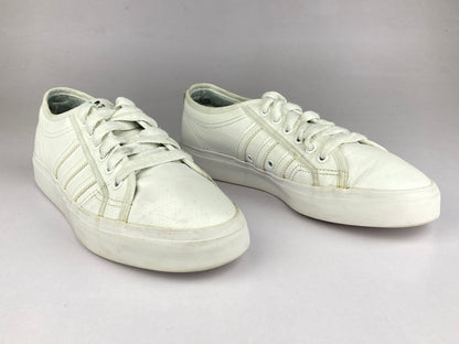 adidas Original Nizza Low Leather Trainers 'Triple White' BB5379-Sneakers-Athletic Corner
