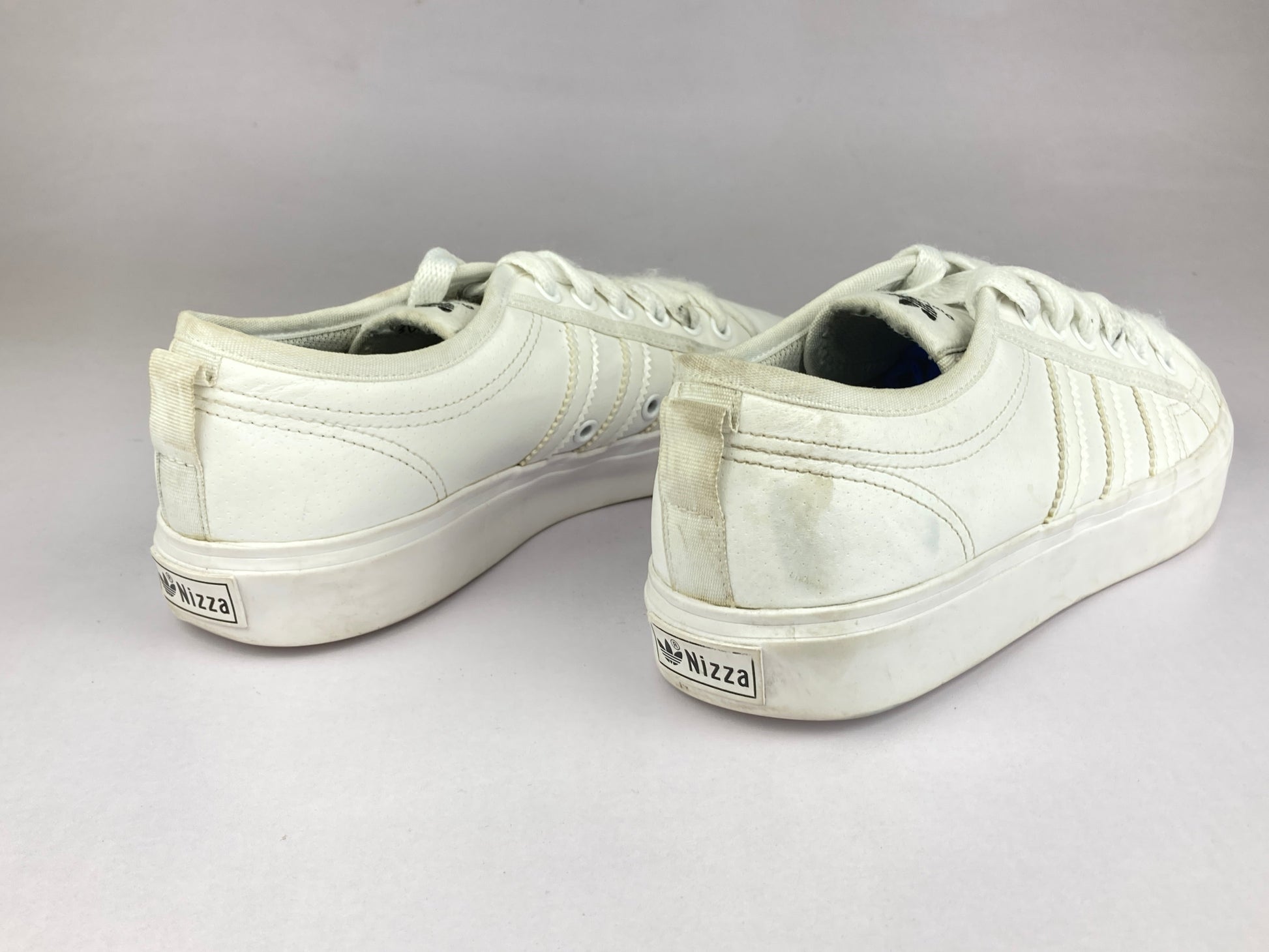 adidas Original Nizza Low Leather Trainers 'Triple White' BB5379-Sneakers-Athletic Corner