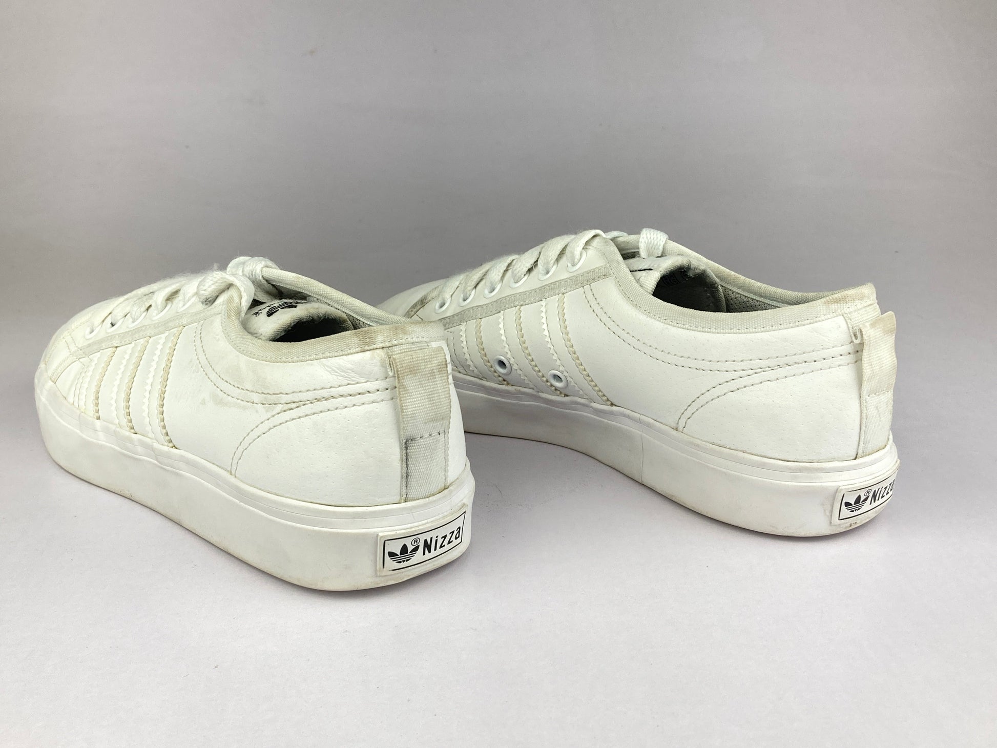 adidas Original Nizza Low Leather Trainers 'Triple White' BB5379-Sneakers-Athletic Corner
