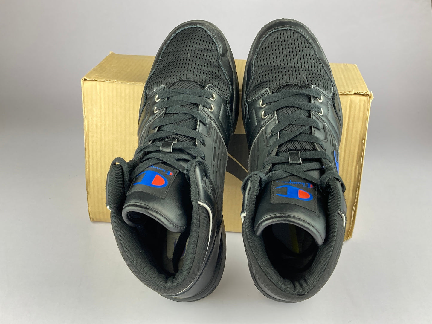 Champion 3 On 3 High Top 'Black Leather'-Sneakers-Athletic Corner