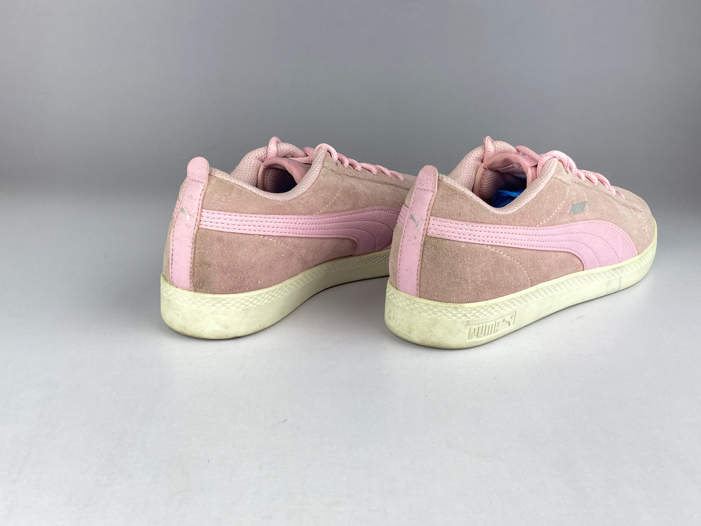 Puma Wmns Smash v2 Suede 'Pink/Silver/White'-Sneakers-Athletic Corner