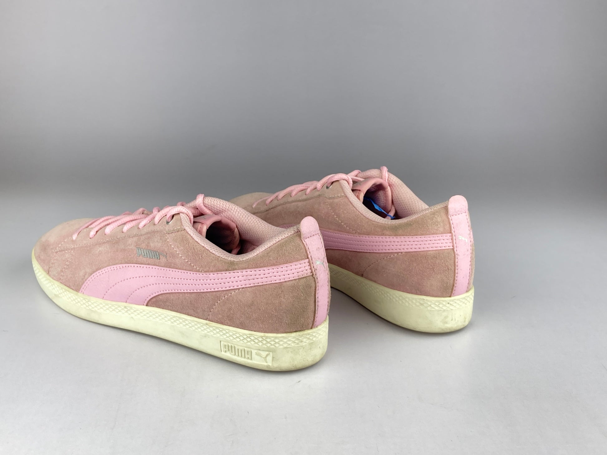 Puma Wmns Smash v2 Suede 'Pink/Silver/White'-Sneakers-Athletic Corner