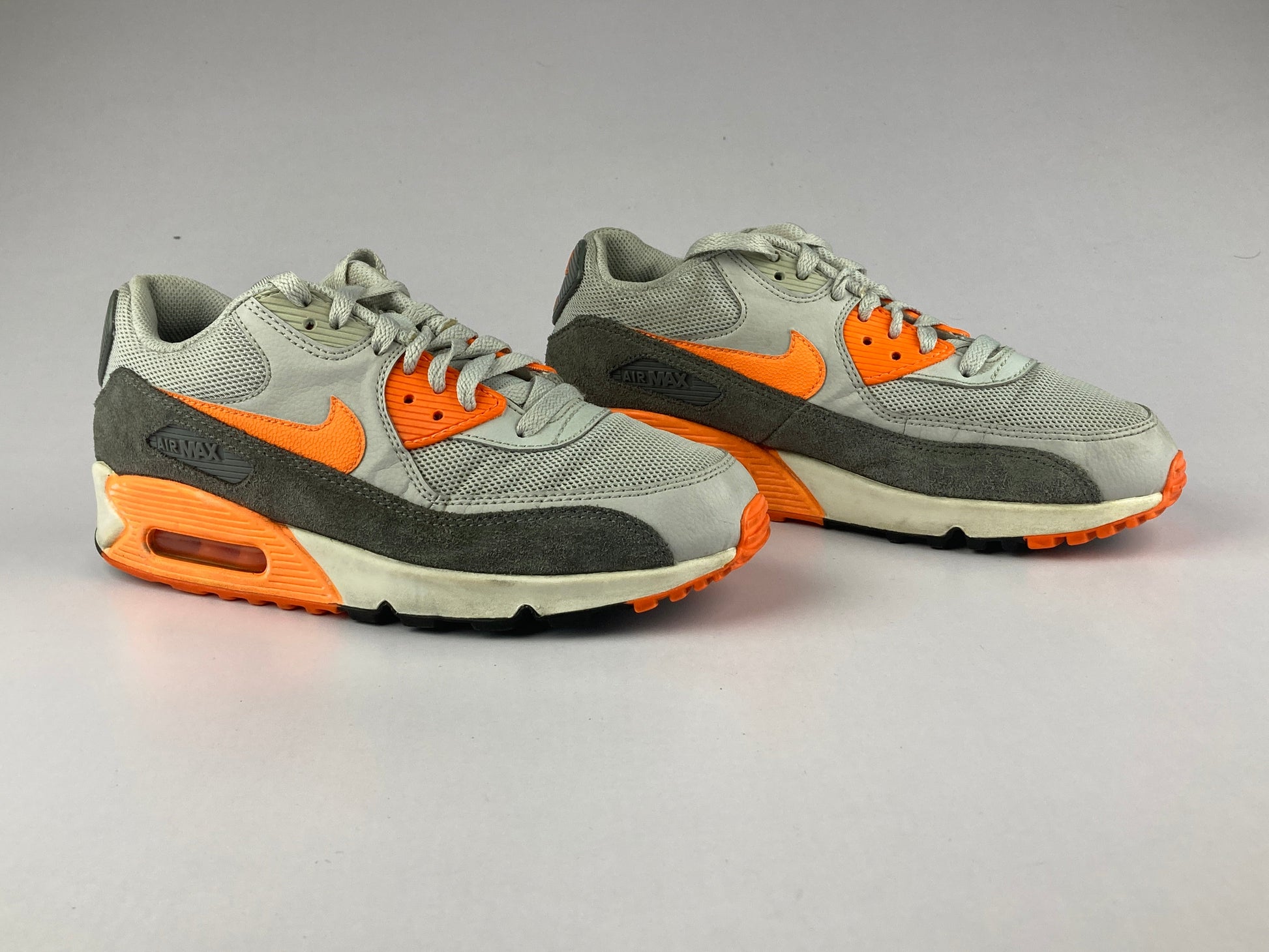 Nike Air Max 90 Essential Wmns 'Wolf Grey/Orange/Grey-Summit White' 616730-018-Running-Athletic Corner
