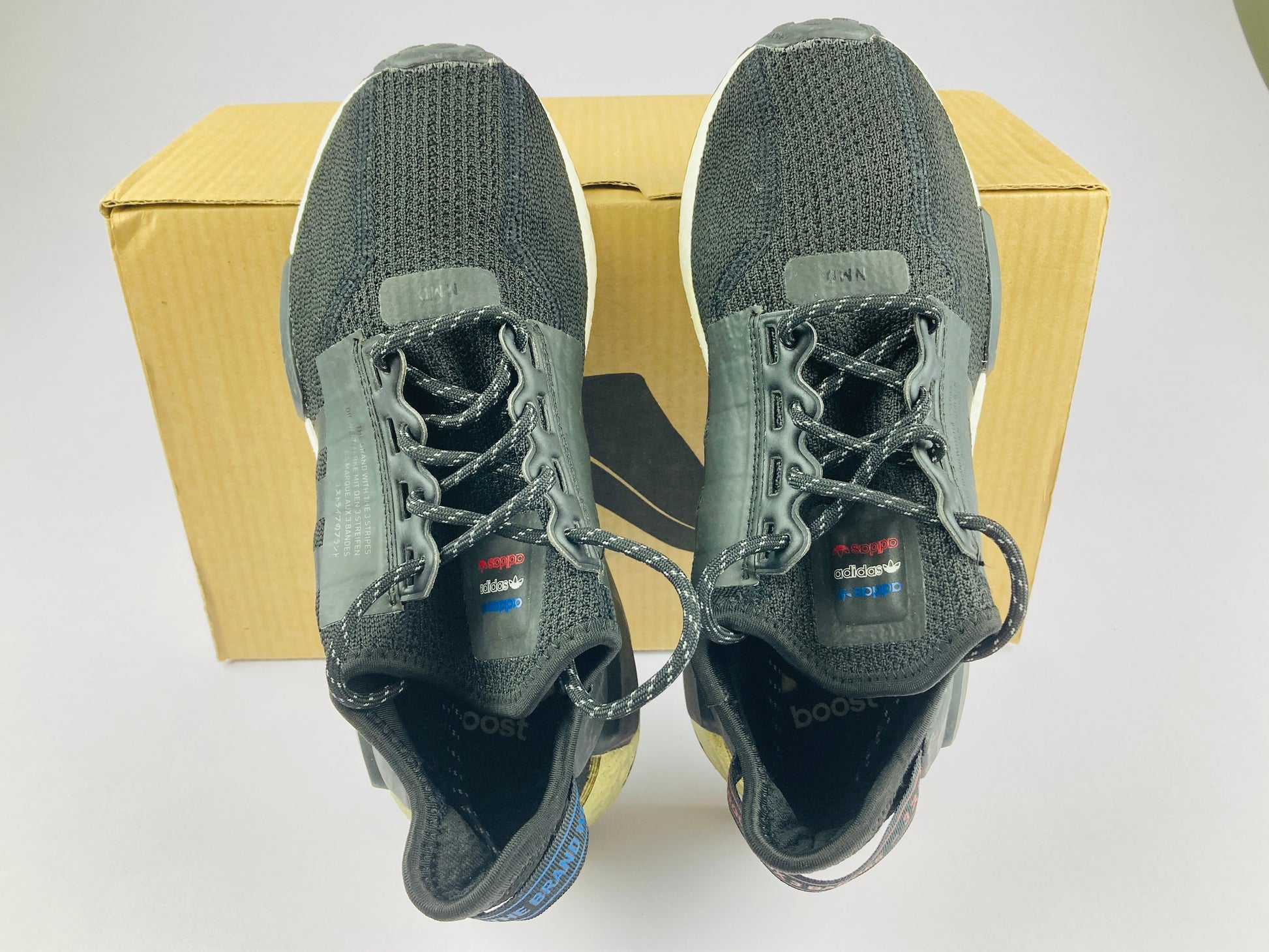 adidas NMD_R1 V2 J 'Black Gold Metallic' FW8048-Sneakers-Athletic Corner