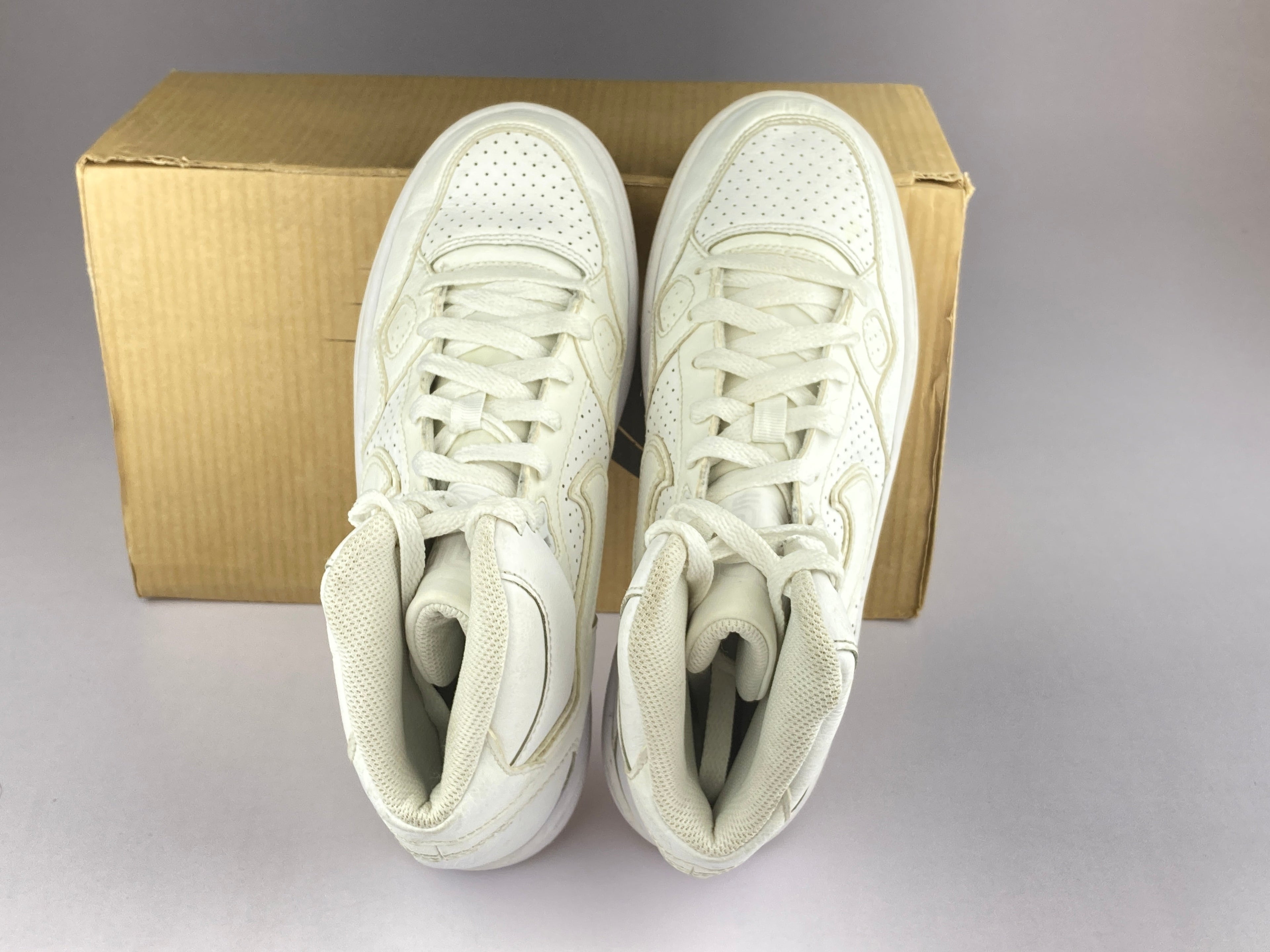 Nike Son of Force Mid 'Triple White' 615158-109-Sneakers-Athletic Corner