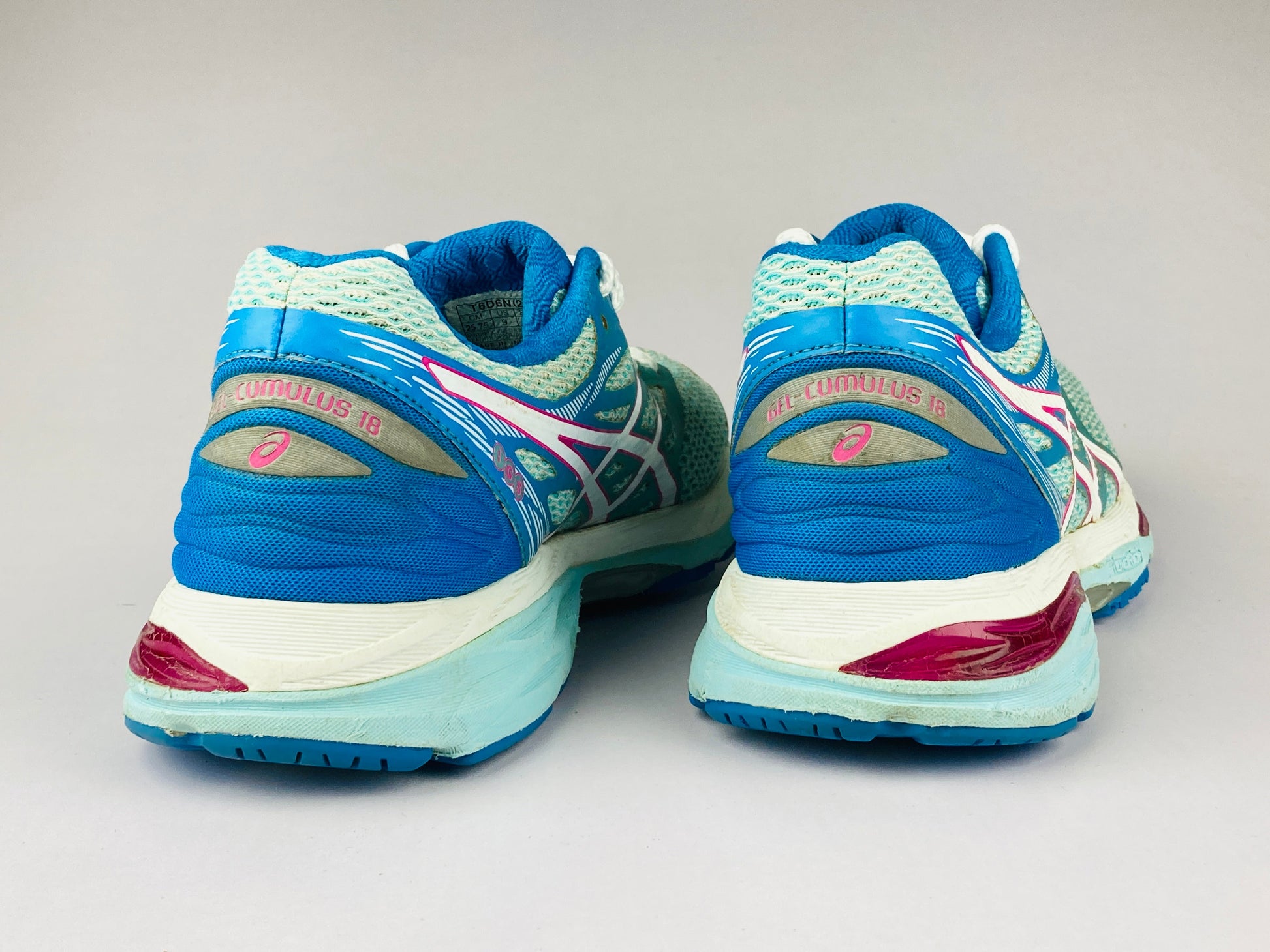 Asics Gel-Cumulus 18 (2A) 'Aqua Splash/White/Pink Glow' T6D6N-Running-Athletic Corner