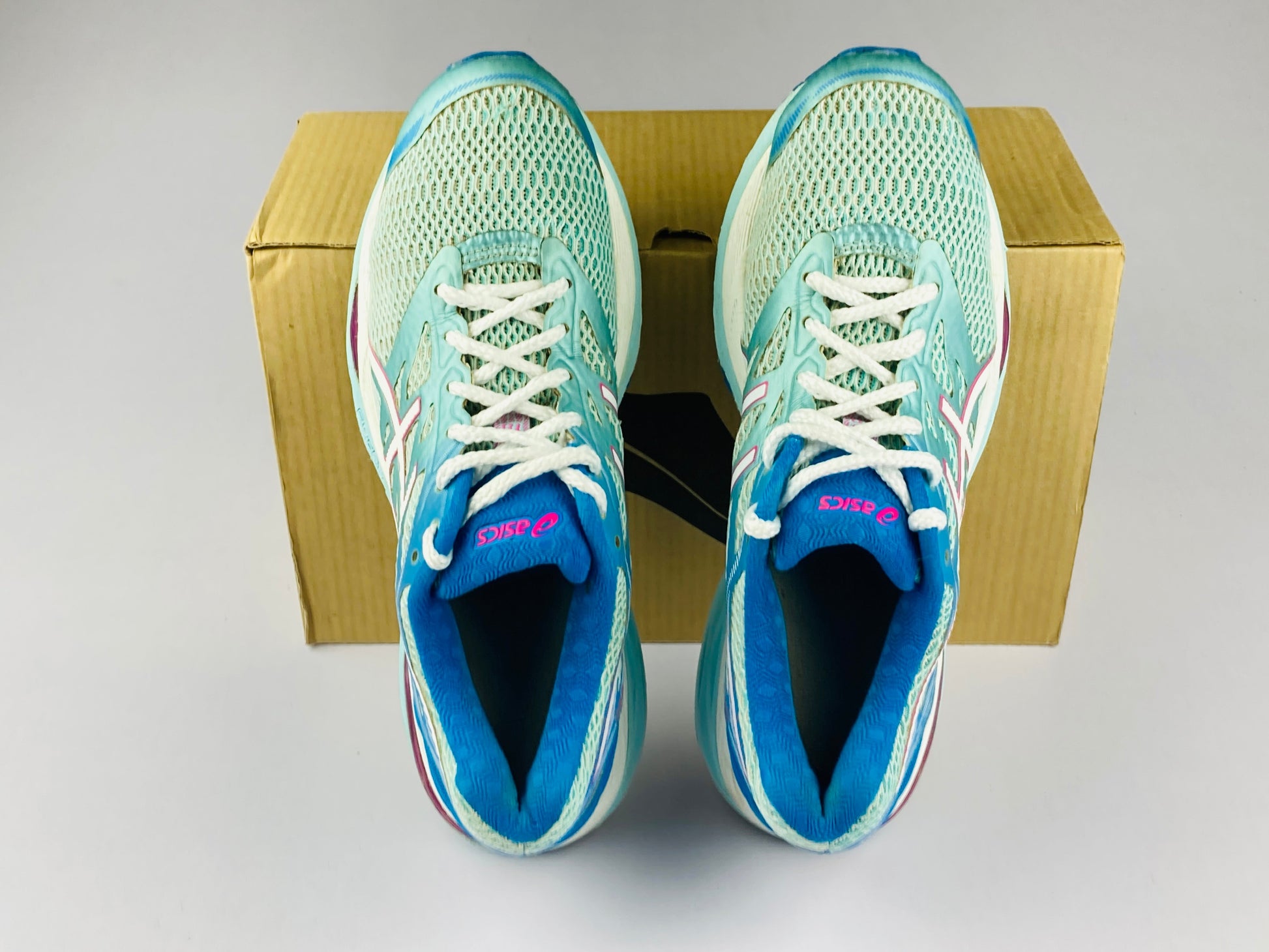 Asics Gel-Cumulus 18 (2A) 'Aqua Splash/White/Pink Glow' T6D6N-Running-Athletic Corner